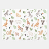 Wildtier mit Dschungelbaum-Muster Geschenkpapier Set (Vorderseite)