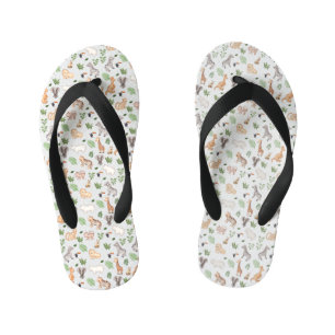 Wildtier mit Dschungelbaum-Muster Kinderbadesandalen