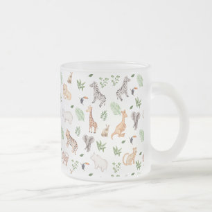 Wildtier mit Dschungelbaum-Muster Mattglastasse