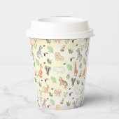 Wildtier mit Dschungelbaum-Muster Pappbecher (Rückseite)