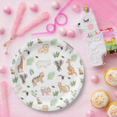 Wildtier mit Dschungelbaum-Muster Pappteller (Party)