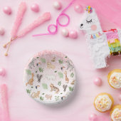 Wildtier mit Dschungelbaum-Muster Pappteller (Party)