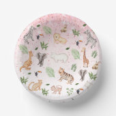 Wildtier mit Dschungelbaum-Muster Pappteller (Vorderseite)