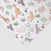 Wildtier mit Dschungelbaum-Muster Seidenpapier (Ausschnitt)