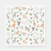 Wildtier mit Dschungelbaum-Muster Serviette (Vorderseite)