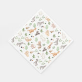 Wildtier mit Dschungelbaum-Muster Serviette (Ecke)