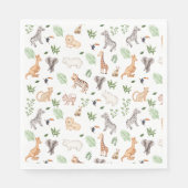 Wildtier mit Dschungelbaum-Muster Serviette (Vorderseite)