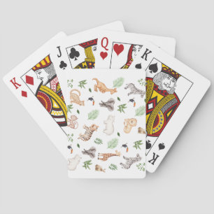 Wildtier mit Dschungelbaum-Muster Spielkarten