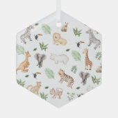 Wildtier mit Dschungelbaummuster Ornament Aus Glas (Vorderseite)
