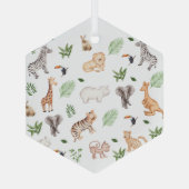 Wildtier mit Dschungelbaummuster Ornament Aus Glas (Rückseite)