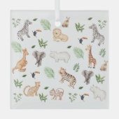 Wildtier mit Dschungelbaummuster Ornament Aus Glas (Vorderseite)