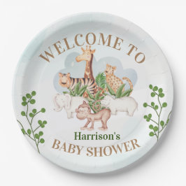 Wildtier mit Jungle-Baum Pappteller