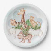 Wildtier mit Jungle-Baum Pappteller (Vorderseite)