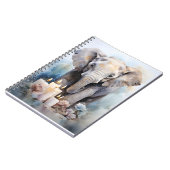 Wildtier mit Kerzen und Blume Elefant Notizblock (Linke Seite)