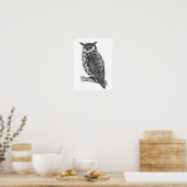 Wildtier-Owl Doodle 2 Poster (Küche)