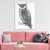 Wildtier-Owl Doodle 6 Leinwanddruck (Insitu (Wohnzimmer))