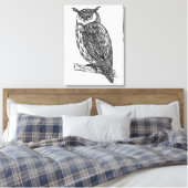 Wildtier-Owl Doodle 6 Leinwanddruck (Insitu (Schlafzimmer))