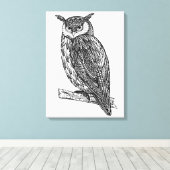 Wildtier-Owl Doodle 6 Leinwanddruck (Insitu (Holzboden))
