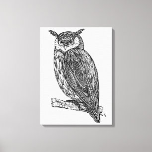 Wildtier-Owl Doodle 6 Leinwanddruck