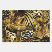 Wildtier Safari-Skin-Muster Gold Schwarz Geschenkpapier Set (Vorderseite 2)