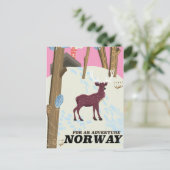 Wildtier-Vintage-Plakat Postkarte (Stehend Vorderseite)