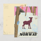 Wildtier-Vintage-Plakat Postkarte (Vorne/Hinten)