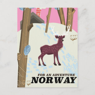 Wildtier-Vintage-Plakat Postkarte
