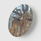 Wildtier-Wald-Foto Runde Wanduhr (Winkel)