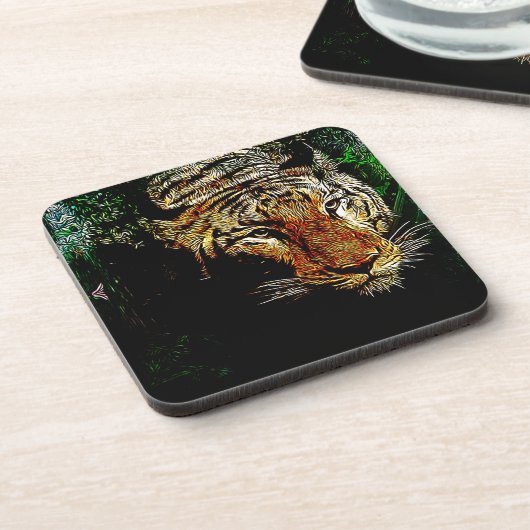 Wildtier-Wildtiger Untersetzer (Linke Seite)