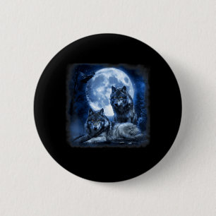 Wildtier Wolf Heulen Mond Wald Natur Wild Button