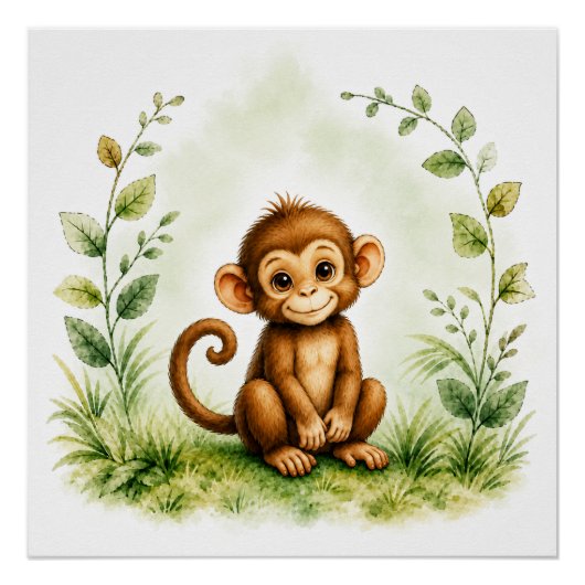 Wildtieraffe Wandkunst Naturposter Poster (Vorderseite)