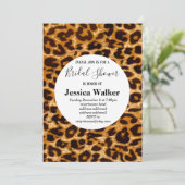 Wildtierdruck, Leopard, Gepard-Brautparty Einladung (Stehend Vorderseite)