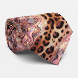 Wildtierdruck Rosa Opal getupfte Krawatte