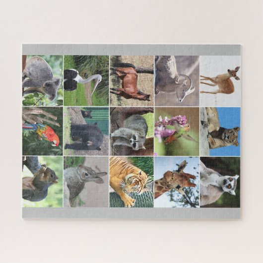 Wildtiere 15 Tiere im Wildpuzzle Puzzle (Horizontal)
