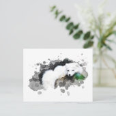 *~* Wildtiere AP18 Schneearktis Weißer Polar Fox Postkarte (Stehend Vorderseite)