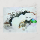 *~* Wildtiere AP18 Schneeweißpolarfuchs Postkarte (Vorderseite)