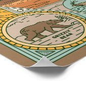 Wildtiere aus Yellowstone Vintage Poster (Ecke)