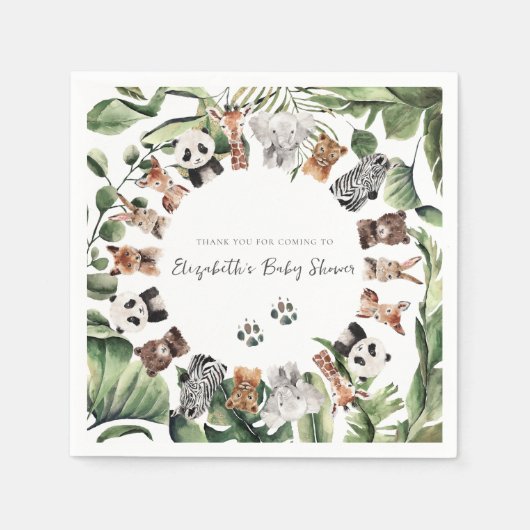 Wildtiere | Babydusche Serviette (Vorderseite)