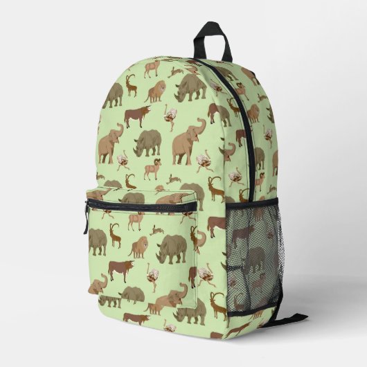 Wildtiere Bedruckter Rucksack (Rückseitige Ecke Rechts)