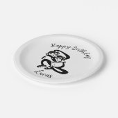 Wildtiere - BONOBO - Schimpansen - Glücklicher Geb Pappteller (Schrägansicht)