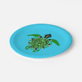 Wildtiere - Cooles Meer - TURTLE - Aqua-Party Pappteller (Schrägansicht)