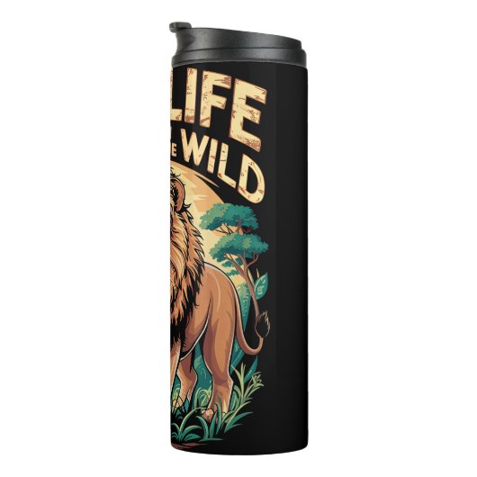 Wildtiere gehören zum wilden T-Shirt Thermosbecher (Nach rechts gedreht)