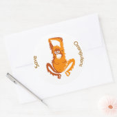 Wildtiere, Gerettet ORANGUTANS -gefährdetes Tier - Runder Aufkleber (Umschlag)