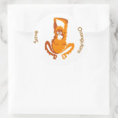 Wildtiere, Gerettet ORANGUTANS -gefährdetes Tier - Runder Aufkleber (Tasche)