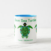 Wildtiere - Gerettet See TURTLES - Tierfreund - Zweifarbige Tasse (Mittel)