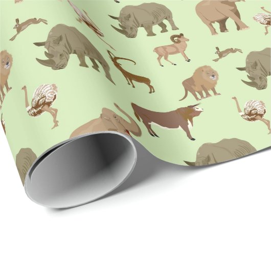 Wildtiere Geschenkpapier (Rolleneckpunkt)
