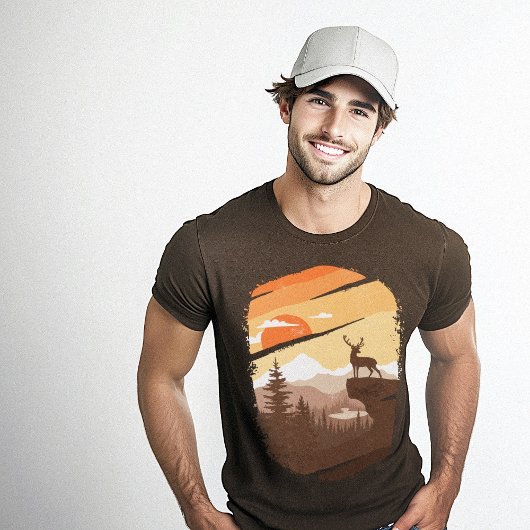 Wildtiere Grafik Brown T-Shirt