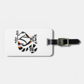 Wildtiere - Grafischer Ringelschwanz - Madagaskar Gepäckanhänger (Vorderseite horizontal)