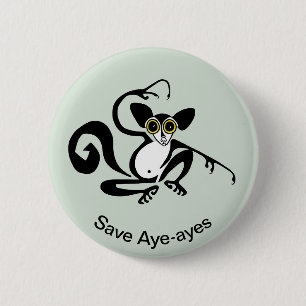 Wildtiere - Graphic Rett AYE-AYES - Nature - Button