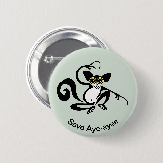 Wildtiere - Graphic Rett AYE-AYES - Nature - Button (Vorne & Hinten)